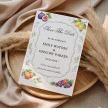 Mediterranean Fruit Floral Announcement Wedding