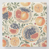 Mediterranean Fruit Garden Stone Onderzetter (Voorkant)