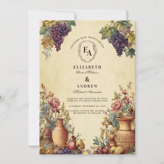 Mediterranean Garden Grapevine Romance Kaart (Voorkant)