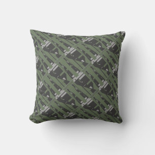 Mediterranean Grey Charcoal Olive Diagonal Tegels Kussen