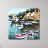 Mediterranean Harbor Serenity Canvas Afdruk (Voorkant)