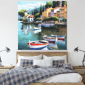 Mediterranean Harbor Serenity Canvas Afdruk (Insitu (Slaapkamer))