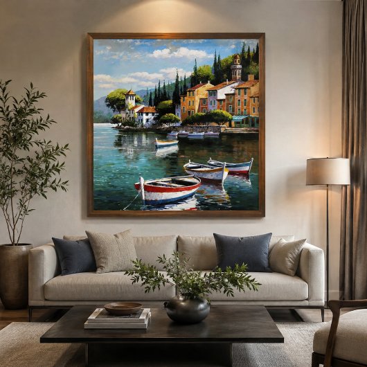 Mediterranean Harbor Serenity Canvas Afdruk