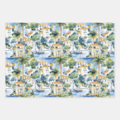 Mediterranean Hearts Sand Vrijgezellenfeest Inpakpapier Vel (Voorkant)