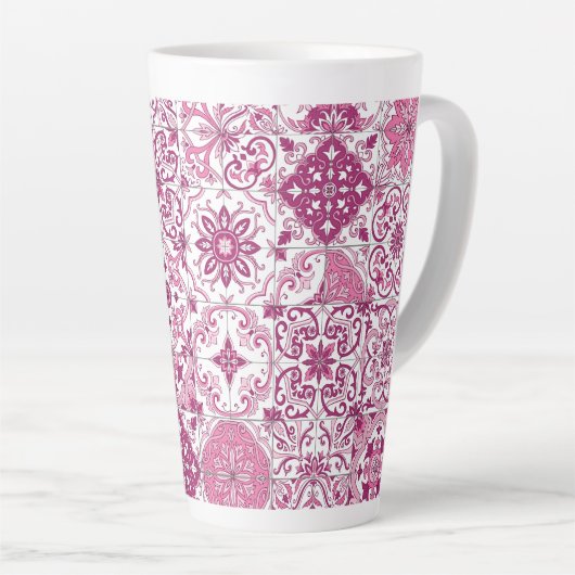 Mediterranean hues/ Azulejo tiles Latte Mok (Rechterhoek)