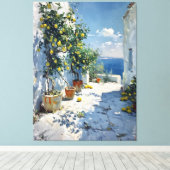 Mediterranean Impressionism with Lemons Canvas Afdruk (Insitu (Houten vloer))