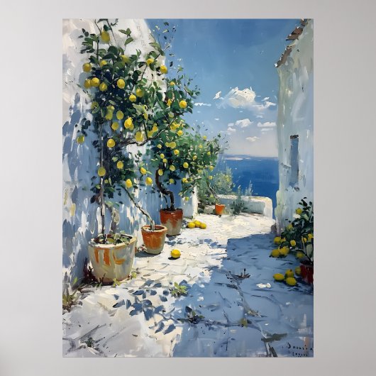 Mediterranean Impressionism with Lemons Poster (Voorkant)