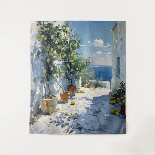 Mediterranean Impressionism with Lemons Wandkleed (Voorkant)