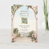 Mediterranean Italian Amalfi Coast QR Code Wedding (Achterkant)