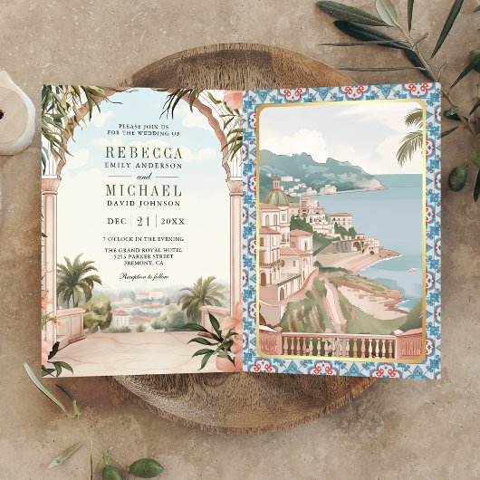 Mediterranean Italian Amalfi Coast QR Code Wedding