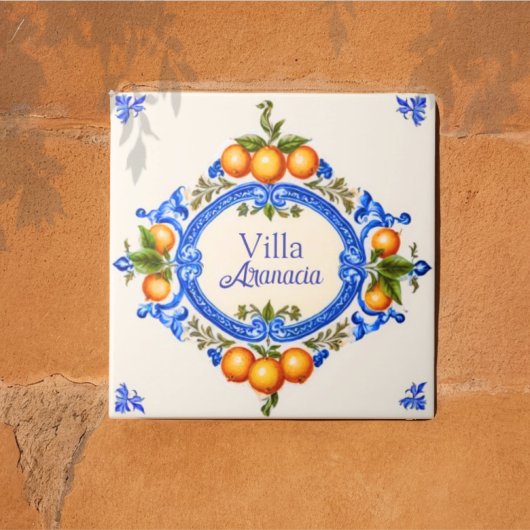 Mediterranean Italian House Sign – Villa Arancia Tegeltje