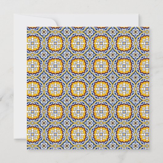 Mediterranean Italy Blue Tiles Bridal Shower  Kaart (Achterkant)