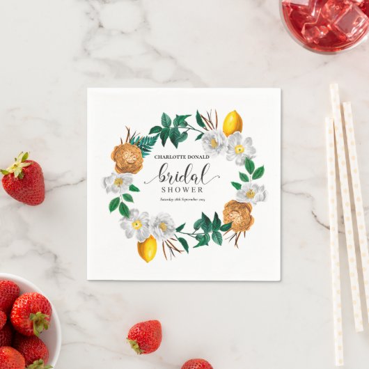 Mediterranean Italy Blue Tiles Bridal Shower  Servet (Insitu)