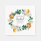 Mediterranean Italy Blue Tiles Bridal Shower  Servet (Voorkant)