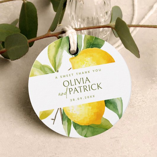 Mediterranean Italy Greece Lemon Vibrant Wedding Bedankjes Labels