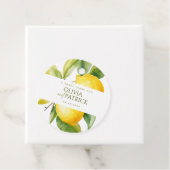 Mediterranean Italy Greece Lemon Vibrant Wedding Bedankjes Labels (In situ)