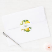Mediterranean Italy Greece Lemon Vibrant Wedding Ronde Sticker (Envelop)