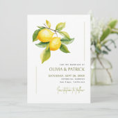 Mediterranean Italy Greece Lemon Vibrant Wedding Save The Date (Staand voorkant)