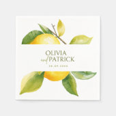 Mediterranean Italy Greece Lemon Vibrant Wedding Servet (Voorkant)