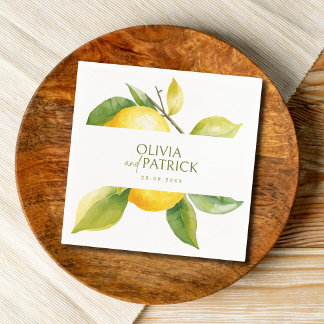 Mediterranean Italy Greece Lemon Vibrant Wedding Servet