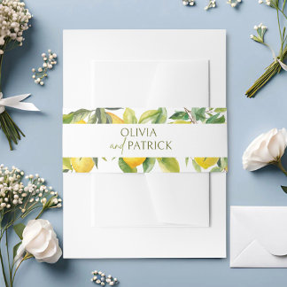 Mediterranean Italy Greece Lemon Vibrant Wedding Uitnodigingen Wikkel