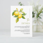 Mediterranean Italy Lemon Vibrant Wedding Details Informatiekaartje (Staand voorkant)