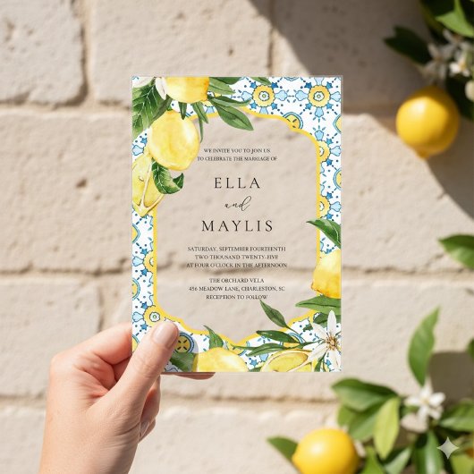 Mediterranean Lemon Acrylic Wedding Invitation Acryl Uitnodigingen