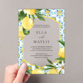 Mediterranean Lemon Acrylic Wedding Invitation Acryl Uitnodigingen (Insitu (Draagbaar))