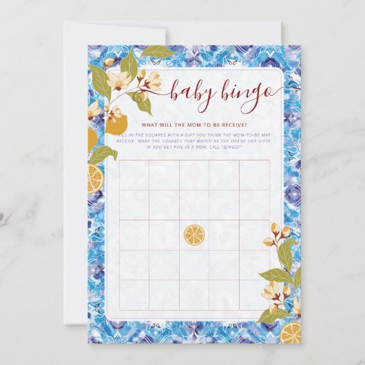 Mediterranean Lemon Amalfi Coast Baby Shower Kaart (Voorkant)