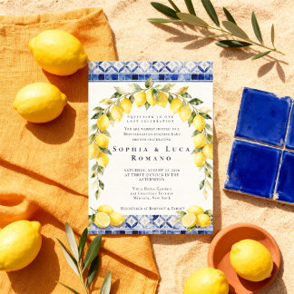 Mediterranean Lemon Amalfi Coast Baby Shower Kaart