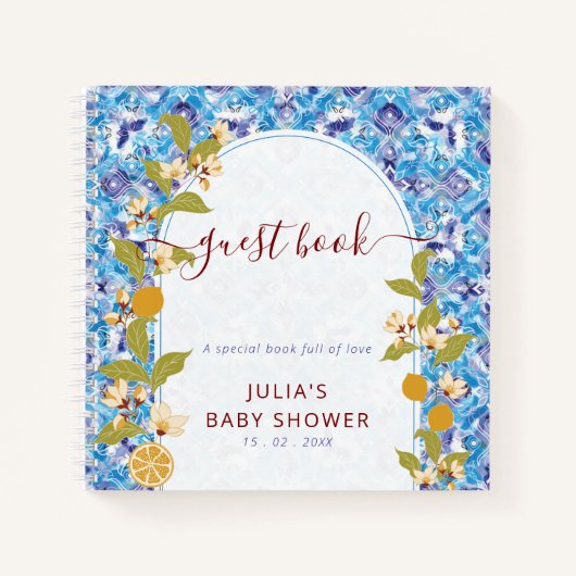 Mediterranean Lemon Amalfi Coast Baby Shower Notitieboek (Voorkant)