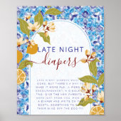 Mediterranean Lemon Amalfi Coast Baby Shower Poster (Voorkant)