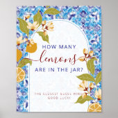 Mediterranean Lemon Amalfi Coast Baby Shower Poster (Voorkant)