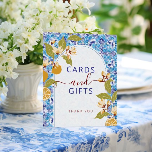 Mediterranean Lemon Amalfi Coast Baby Shower Poster