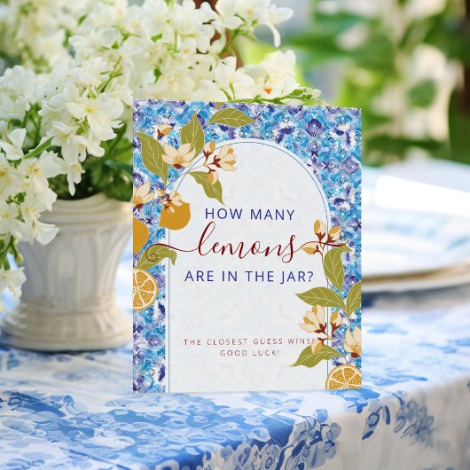 Mediterranean Lemon Amalfi Coast Baby Shower Poster