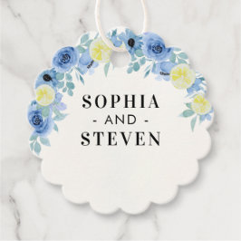 Mediterranean Lemon and Blue Wedding Bedankjes Labels