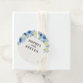 Mediterranean Lemon and Blue Wedding Bedankjes Labels (In situ)