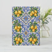 Mediterranean Lemon Azulejo Tile Kaart (Staand voorkant)
