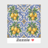 Mediterranean Lemon Azulejo Tile Sticker (Vel)