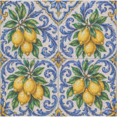 Mediterranean Lemon Azulejo Tile Sticker (Voorkant)