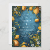 Mediterranean Lemon Bliss Bruiloft Kaart (Voorkant)
