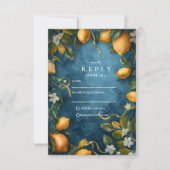 Mediterranean Lemon Bliss Bruiloft RSVP Kaartje (Voorkant)