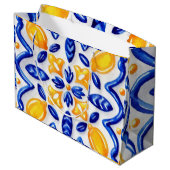 Mediterranean Lemon Blossom Ceramic Hand Painted Groot Cadeauzakje (Achterkant Gekanteld)