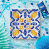 Mediterranean Lemon Blossom Ceramic Hand Painted Papieren Bordje (Feest)