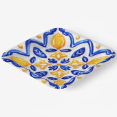 Mediterranean Lemon Blossom Ceramic Hand Painted Papieren Bordje (Gebogen)