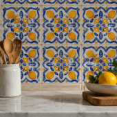 Mediterranean Lemon Blossom Ceramic Hand Painted Tegeltje