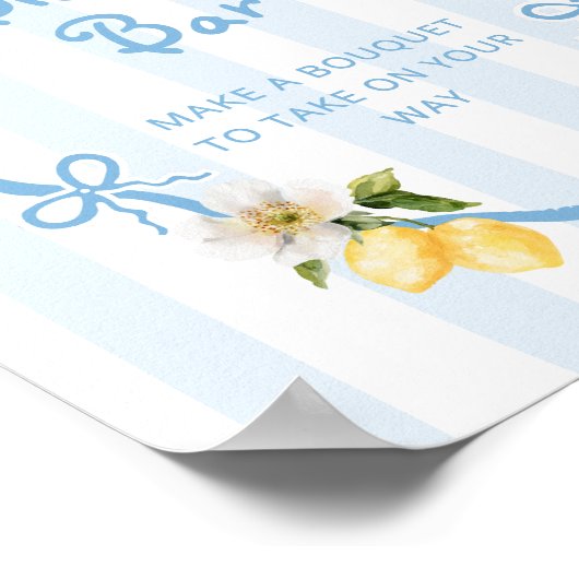 Mediterranean Lemon Blue Bloom Bar Poster (Hoek)