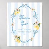 Mediterranean Lemon Blue Bloom Bar Poster (Voorkant)
