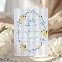 Mediterranean Lemon Blue Bows Baby shower