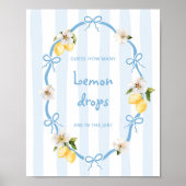 Mediterranean Lemon Blue Bows Raad eens hoeveel Poster (Voorkant)